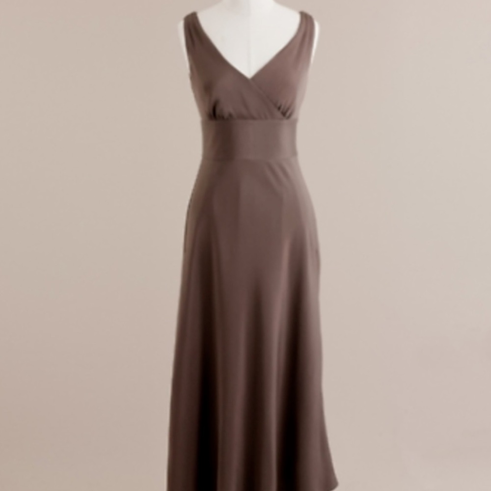 J Crew Sofia 100% Silk Evening Dress - Brown, Size 6